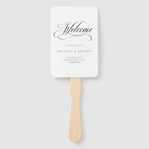 Leque Casamento Preto e Branco de Script Formal