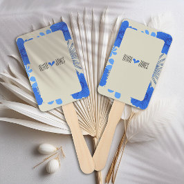 Leque Casamento Romântico Azul Floral