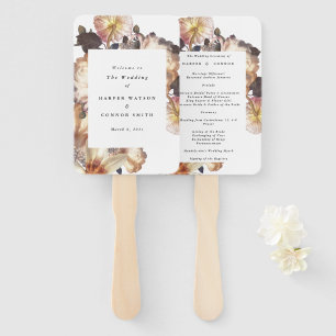 Leque Casamento Romântico de Flores Modernas
