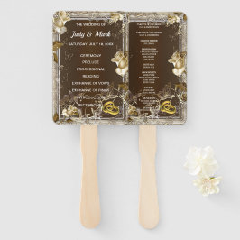 Leque Casamento Rustic Elegance White Rose