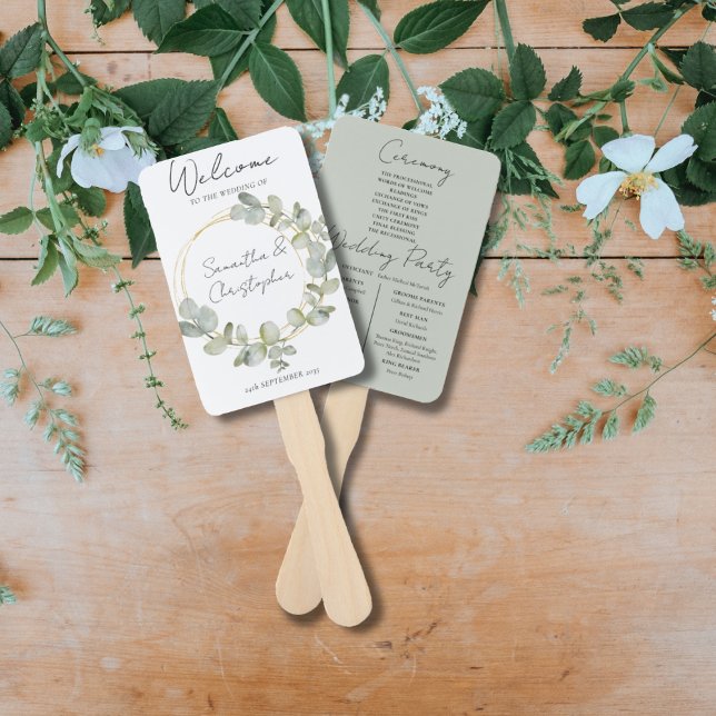 Leque Casamento Rustic Eucalyptus Greenery (Criador carregado)
