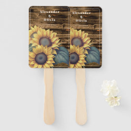 Leque Casamento Rustic Sunflower