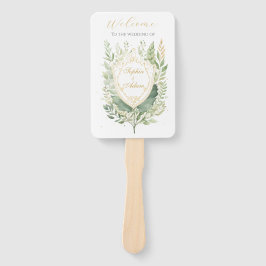 Leque Casamento Rustic Watercolor Greenery