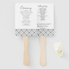 Leque Casamento Simples de Caligrafia Branca e Preta