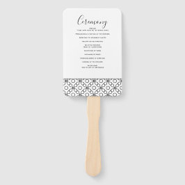 Leque Casamento Simples de Caligrafia Branca e Preta