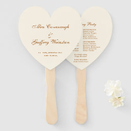 Leque Casamento Simples Elegante Cobre Marfim