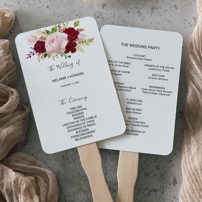 Leque Casamento Tropical Vermelha e Romântica (Criador carregado)