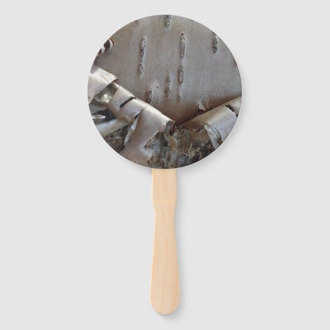 Leque Casca de Árvore de Bétula Encaracolada Rústica (Frente)
