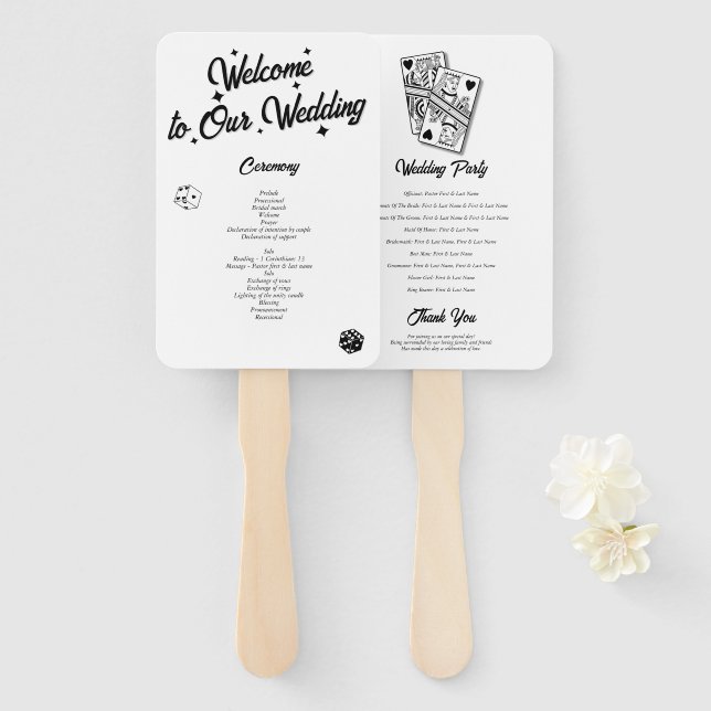 Leque Casino de Destino de Las Vegas Negro (Frente e Verso)