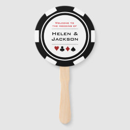 Leque Casino Poker Chip Black White Bem-Vindo Ao Casamen