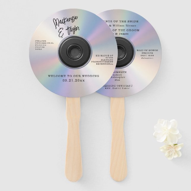 Leque CD Themed Novelty Music Wedding  (Frente e Verso)