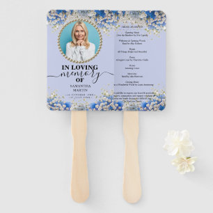 Leque Celebração Funeral Elegante Floral da Vida