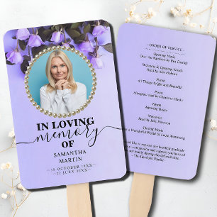 Leque Celebração Funeral Elegante Roxo da Vida
