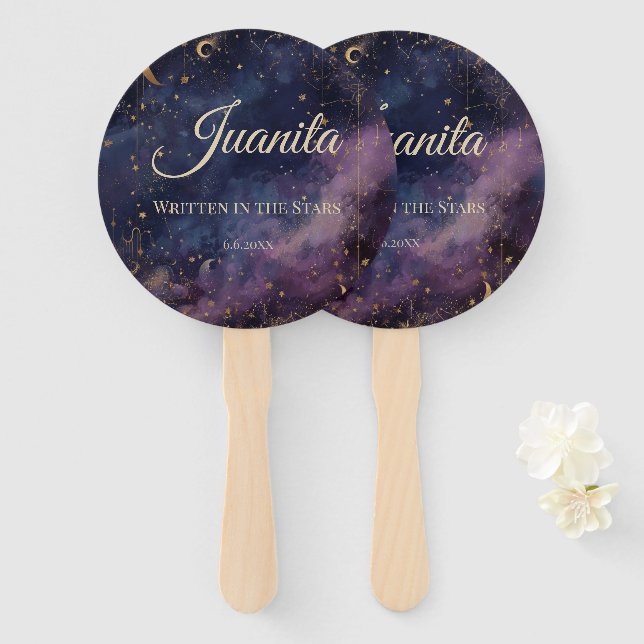 Leque Celestial Quinceañera, costume (Frente e Verso)