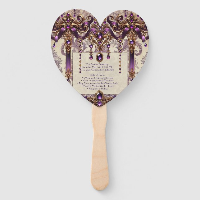 Leque Ceremony Fan | Programa Wisteria Mascarada Wedding (Frente)