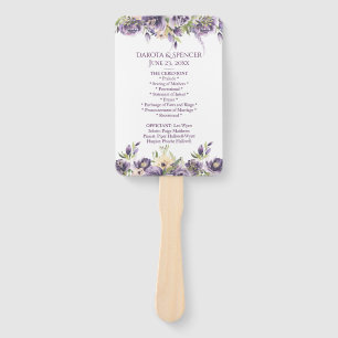 Leque Cerimônia de Casamento do Rosa Floral Boho Anemone