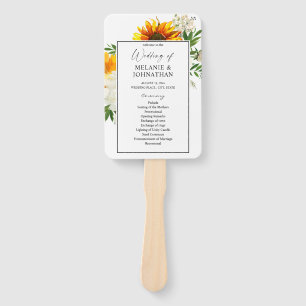 Leque Cerimônia de Casamento Floral de Artsy Sunflower P