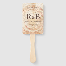 Leque Cerimônia de Casamento Nomes de Monograma de Madei