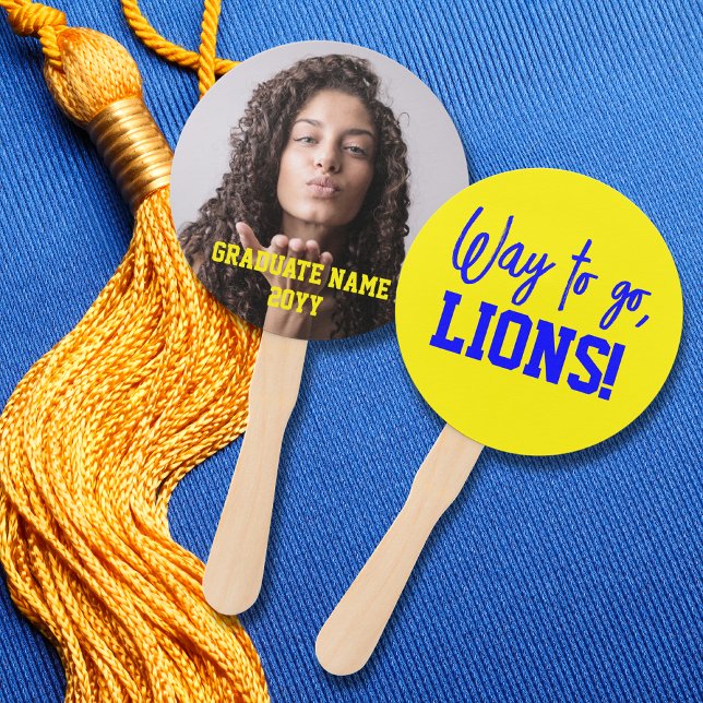 Leque Cerimônia de graduação amarela e azul (Criador carregado)