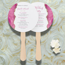 Leque Cerimônia Elegante de Casamento de Pedra Dourada e