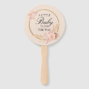 Leque Chá de fraldas Cor Floral Boho Rosa