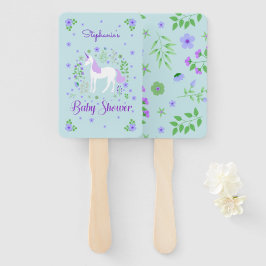 Leque Chá de fraldas de Aqua Roxo do Unicórnio bonito