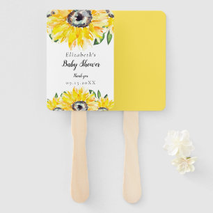 Leque Chá de fraldas De Girassol Chic Watercolor Floral