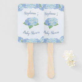 Leque Chá de fraldas Hydrangea Azul Personalizado