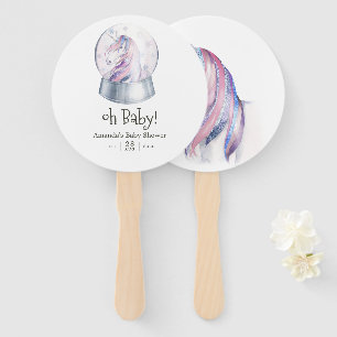 Leque Chá de fraldas Unicorn Glitter de Aquarela