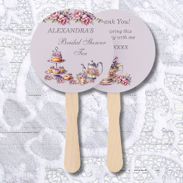 Leque Chá de panela do Lilac Pink Floral Tea Party