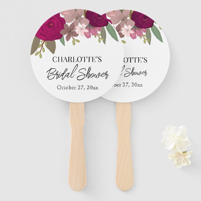 Leque Chá de panela Moderno das Flores do Jardim Borgonh (Frente e Verso)