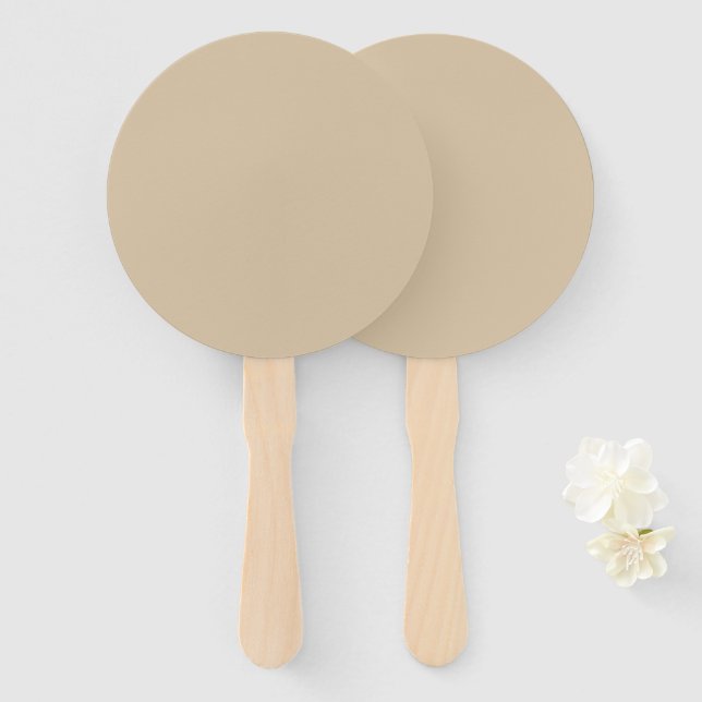 Leque Champagne Beige  (Frente e Verso)