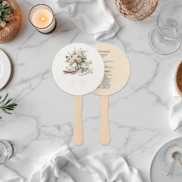 Leque Champagne e Rosa Antigo Programa de Casamento