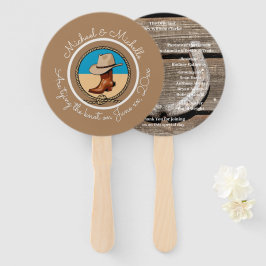 Leque Chapéu de cowboy ocidental e ventilador do casamen