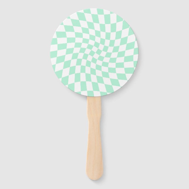 Leque Checkboard com Dobra Retro Coletor Verde Checkings (Frente)