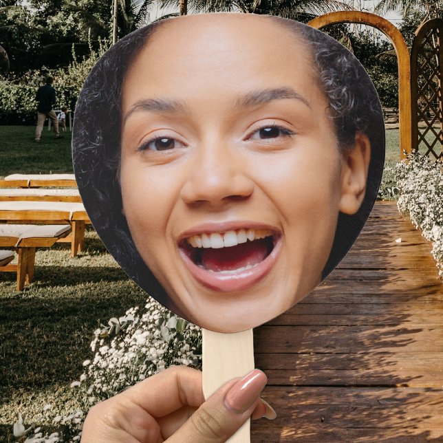 Leque Cheio Divertido Face Fechar Foto Selfie (Fun Full Face Close Up Selfie Photo Hand Fan
)