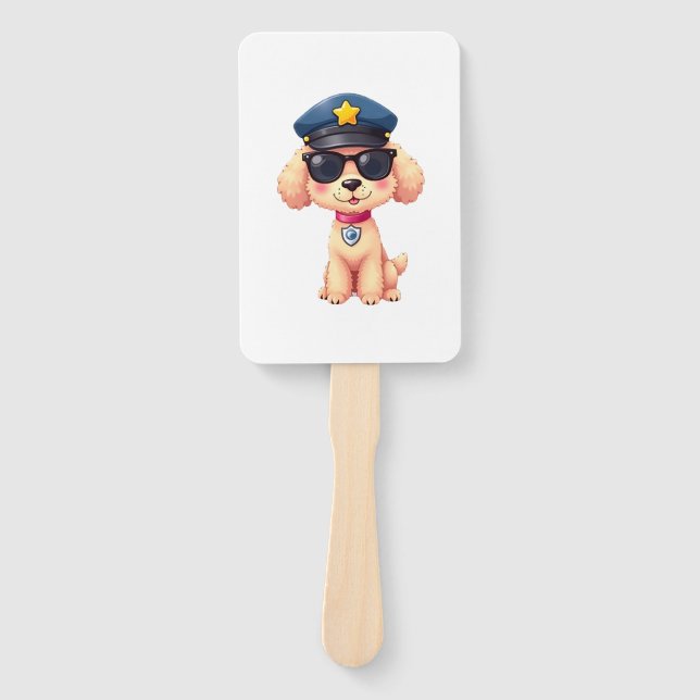 Leque Chibi Anime Police Poodle Dog (Frente)