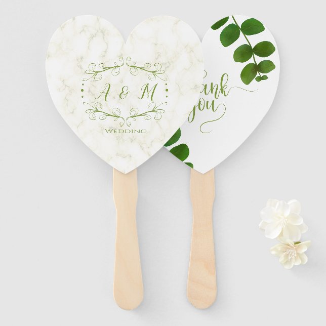 Leque Chic Verde Casado (Frente e Verso)