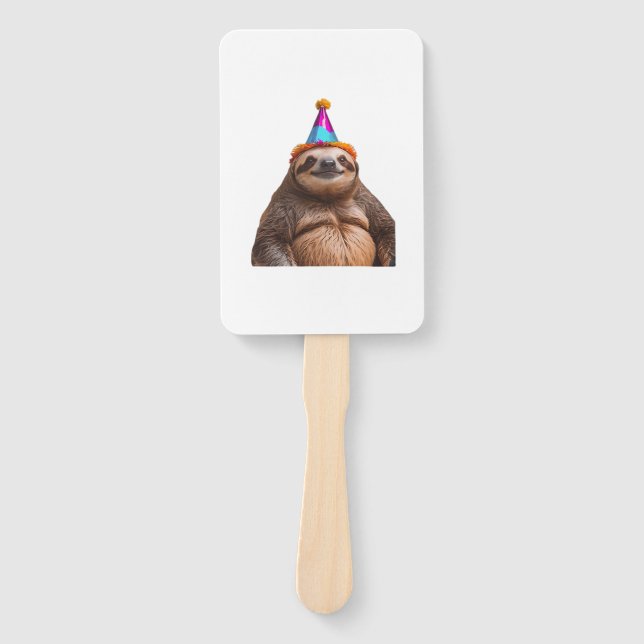 Leque Chunky Sloth birthday party hat gift funny meme pr (Frente)