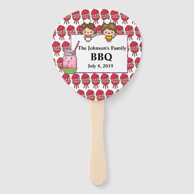 Leque Churrasco Personalizado para Família (Frente)