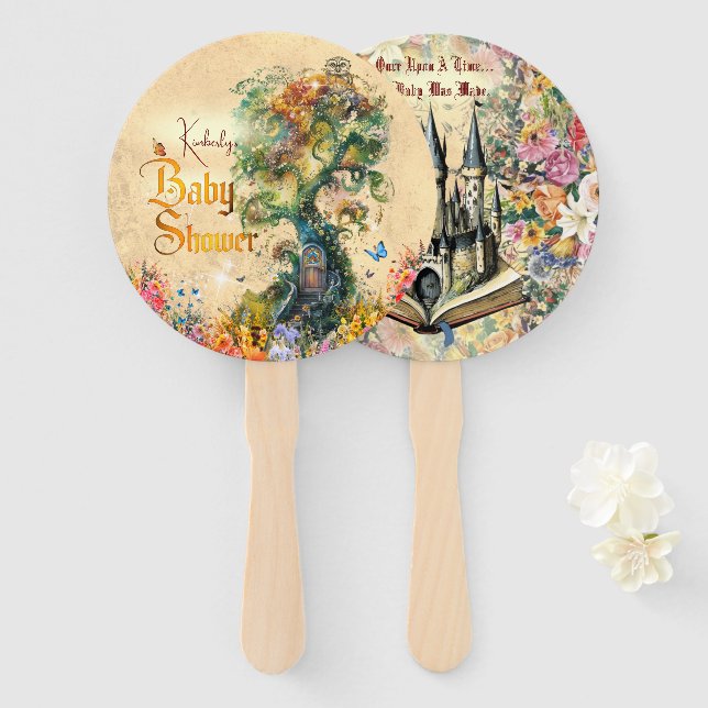 Leque Chuva de bebê do Jardim Fantástico WhimsicalMesa C (Frente e Verso)