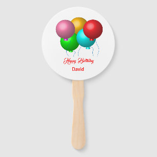 Leque Cinco Balões de Aniversário Personalizados Feliz A