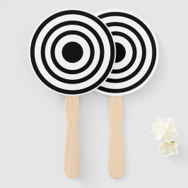 Leque Círculos de Bullseyes Brancos e Pretos