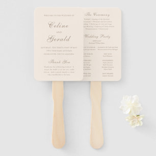 Leque Classic Sandy Neutral Elegant Wedding Program