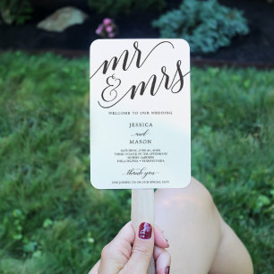 Leque Clássico Script Sr. e Sra. Fã do Programa Wedding