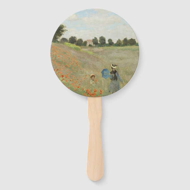 Leque Claude Monet O Campo de Papoulas perto de Argenteu (Frente)