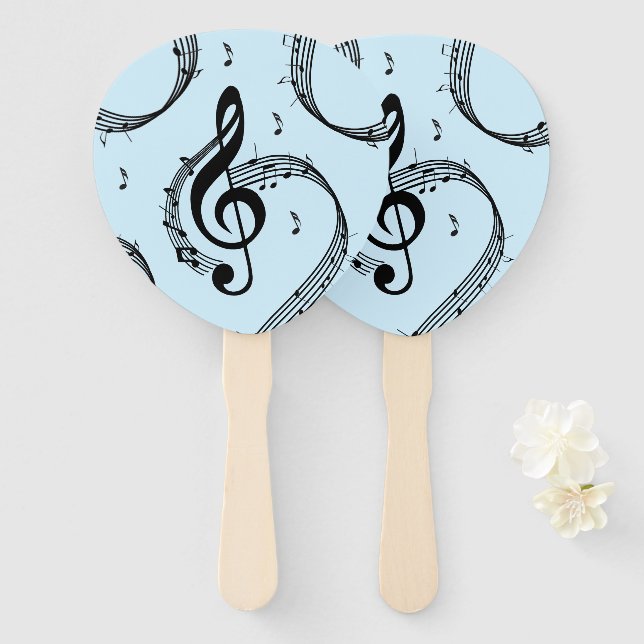 Leque Climactic G Clef Music Blue (Frente e Verso)