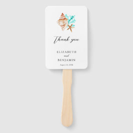 Leque Coastal Beach Seashell Thank you Wedding Photo