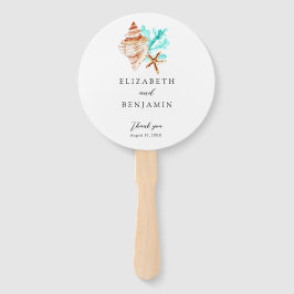 Leque Coastal Seashell Beach Wedding Tropical QR Photo