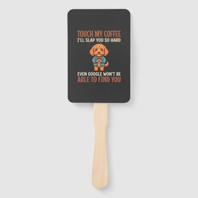 Leque Cockapoo Engraçado Amante de Café (Frente)